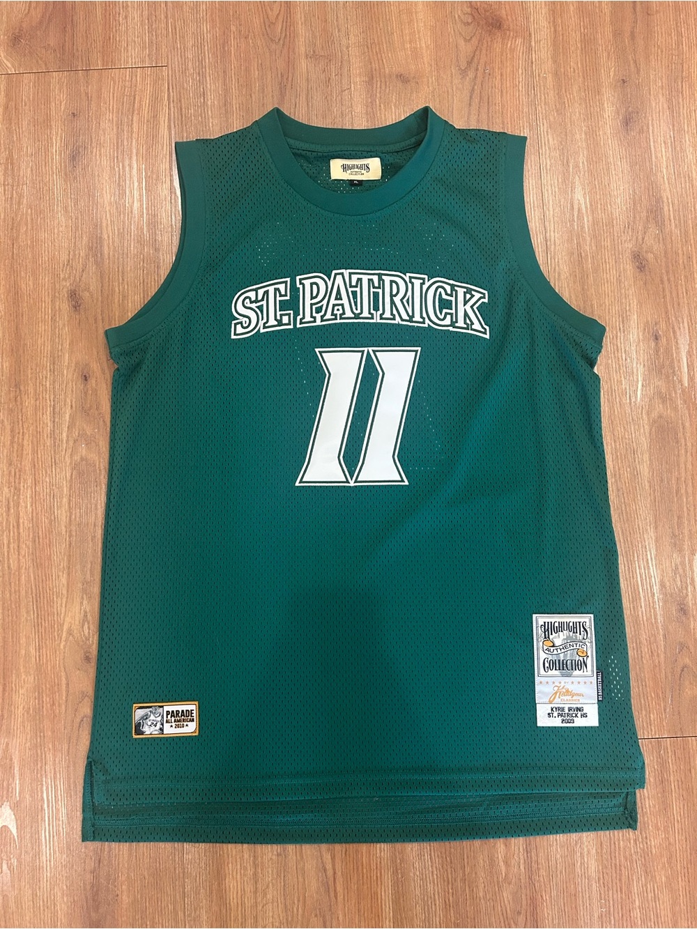 St. Patrick Green Sleeveless Basketball Jersey, Kyrie Irving High School Jersey